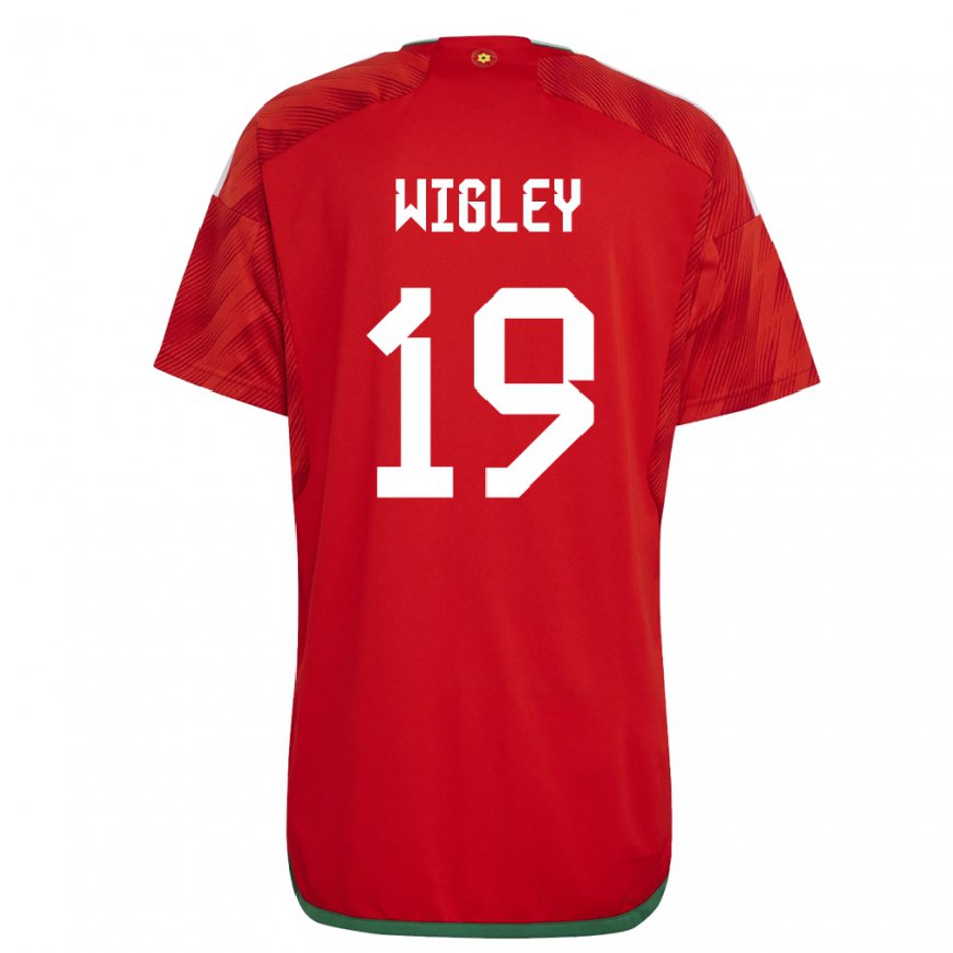 Kandiny Lapset Walesin Morgan Wigley #19 Punainen Kotipaita 22-24 Lyhythihainen Paita T-paita