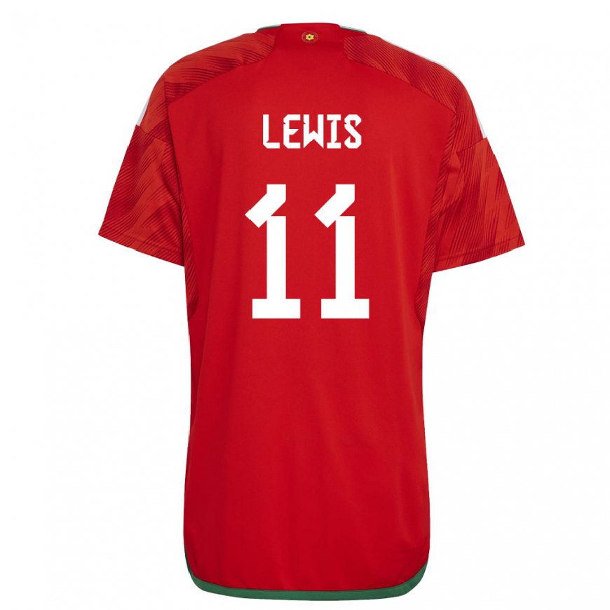 Kandiny Lapset Walesin Sonny Lewis #11 Punainen Kotipaita 22-24 Lyhythihainen Paita T-paita