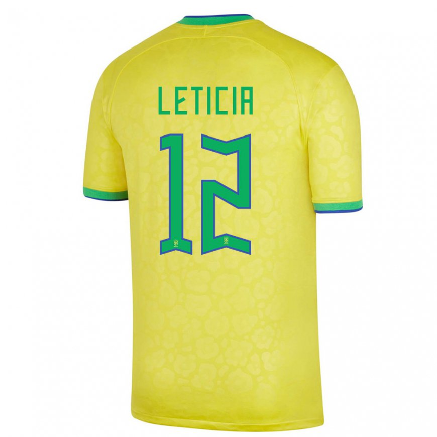 Kandiny Lapset Brasilian Leticia #12 Keltainen Kotipaita 22-24 Lyhythihainen Paita T-paita