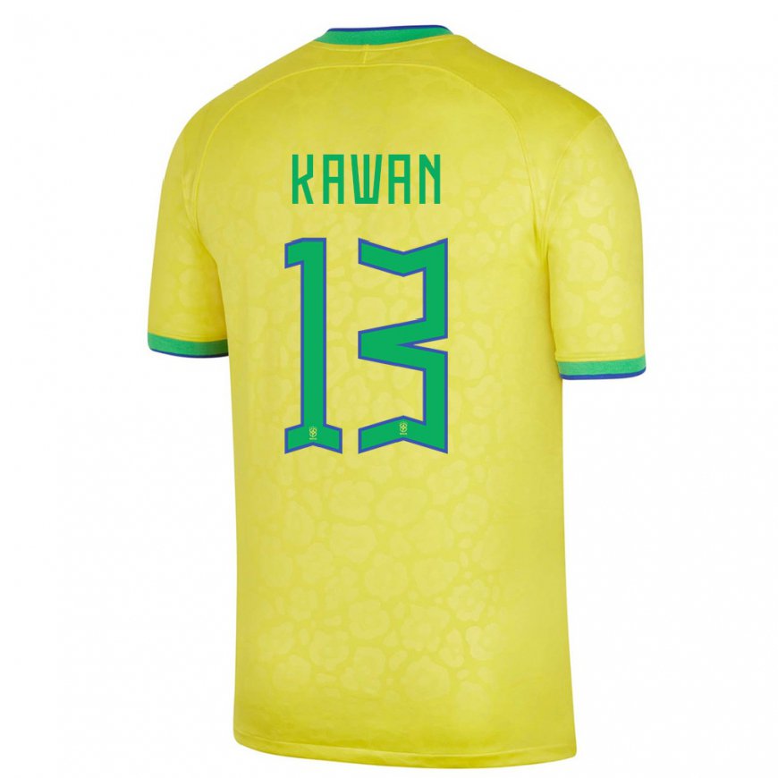 Kandiny Lapset Brasilian Lucas Kawan #13 Keltainen Kotipaita 22-24 Lyhythihainen Paita T-paita