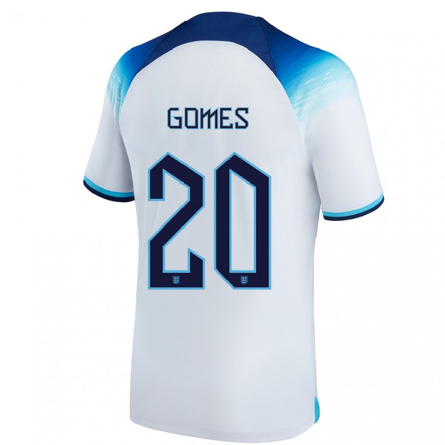 Kandiny Lapset Englannin Angel Gomes #20 Valkoinen Sininen Kotipaita 22-24 Lyhythihainen Paita T-paita