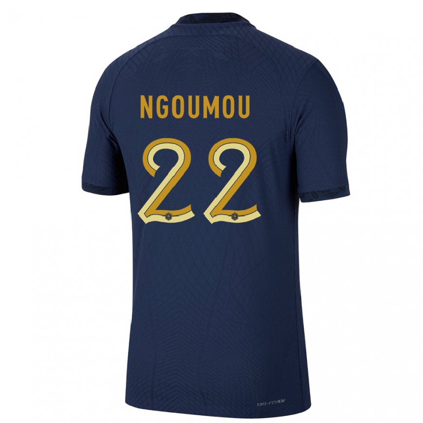 Kandiny Lapset Ranskan Nathan Ngoumou #22 Laivastonsininen Kotipaita 22-24 Lyhythihainen Paita T-paita
