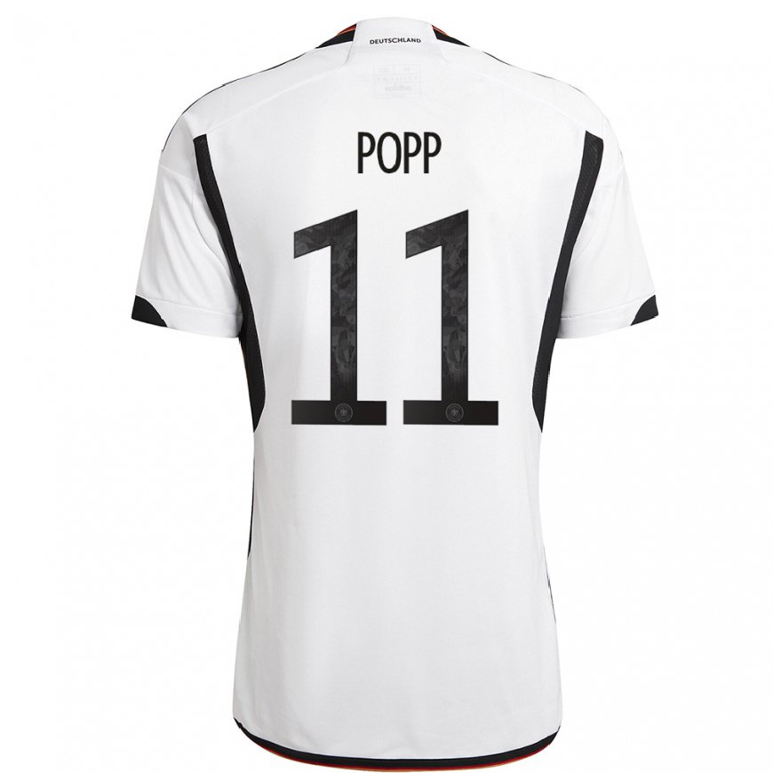 Kandiny Lapset Saksan Alexandra Popp #11 Valkoinen Musta Kotipaita 22-24 Lyhythihainen Paita T-paita