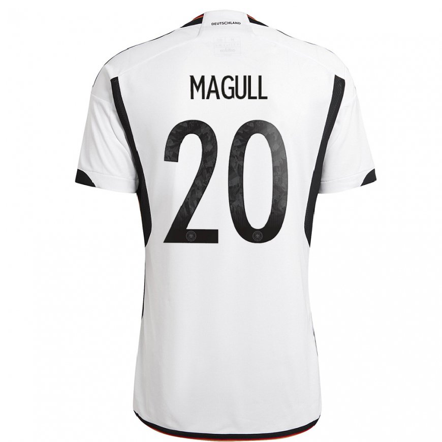 Kandiny Lapset Saksan Lina Magull #20 Valkoinen Musta Kotipaita 22-24 Lyhythihainen Paita T-paita