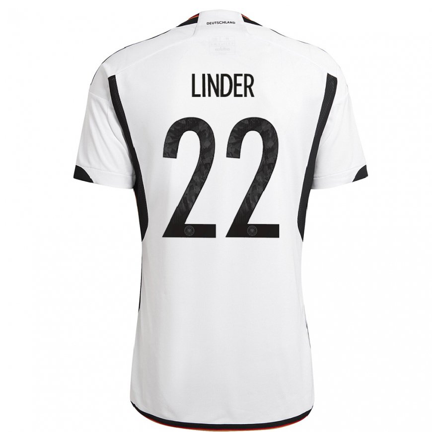 Kandiny Lapset Saksan Sarai Linder #22 Valkoinen Musta Kotipaita 22-24 Lyhythihainen Paita T-paita