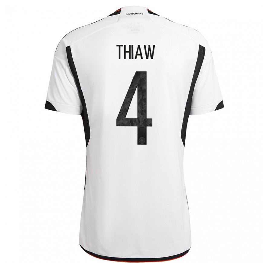 Kandiny Lapset Saksan Malick Thiaw #4 Valkoinen Musta Kotipaita 22-24 Lyhythihainen Paita T-paita