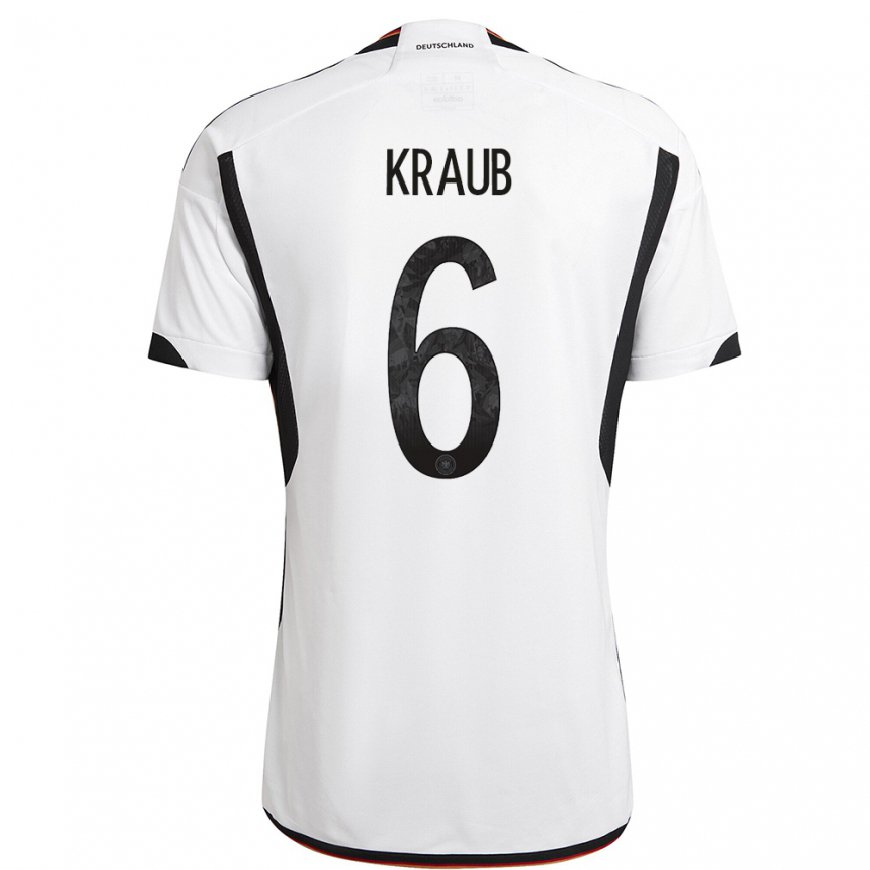 Kandiny Lapset Saksan Tom Kraub #6 Valkoinen Musta Kotipaita 22-24 Lyhythihainen Paita T-paita