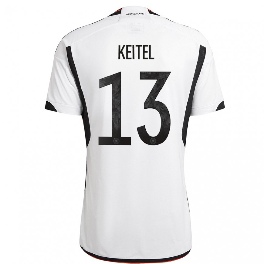 Kandiny Lapset Saksan Yannik Keitel #13 Valkoinen Musta Kotipaita 22-24 Lyhythihainen Paita T-paita