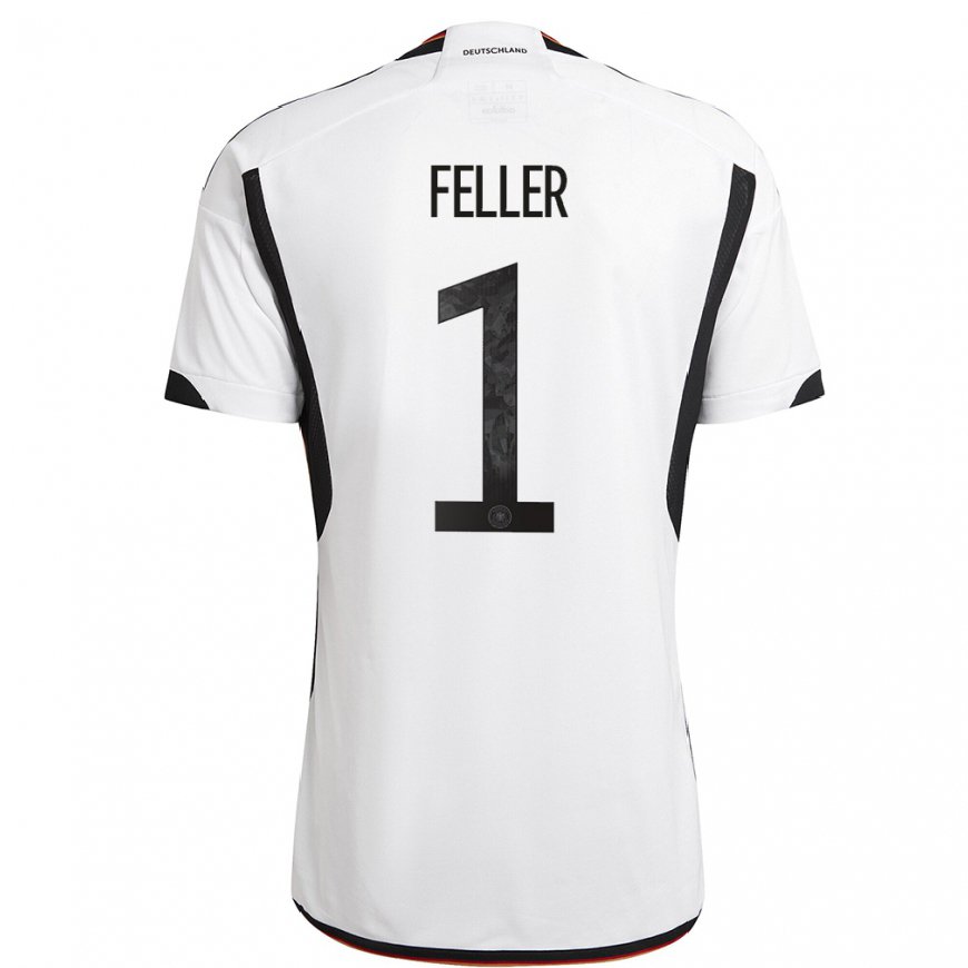 Kandiny Lapset Saksan Frank Feller #1 Valkoinen Musta Kotipaita 22-24 Lyhythihainen Paita T-paita