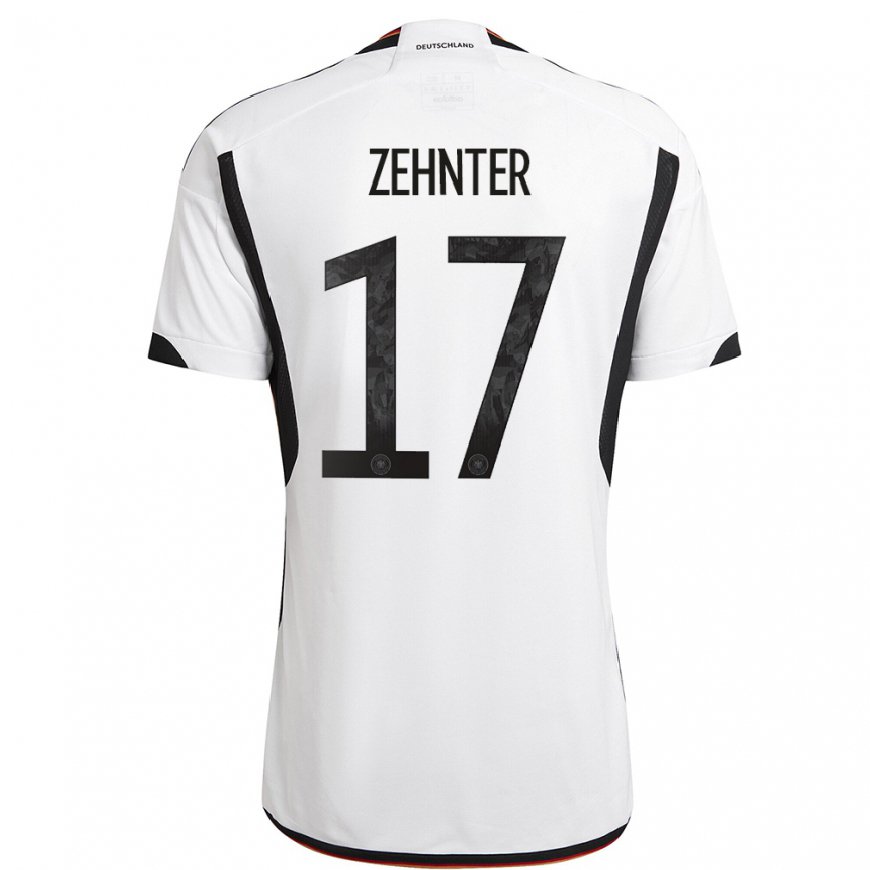 Kandiny Lapset Saksan Aaron Zehnter #17 Valkoinen Musta Kotipaita 22-24 Lyhythihainen Paita T-paita