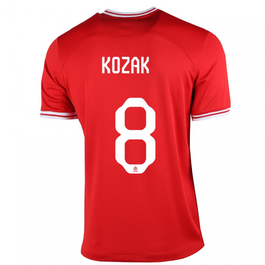 Kandiny Lapset Puolan Kinga Kozak #8 Punainen Vieraspaita 22-24 Lyhythihainen Paita T-paita