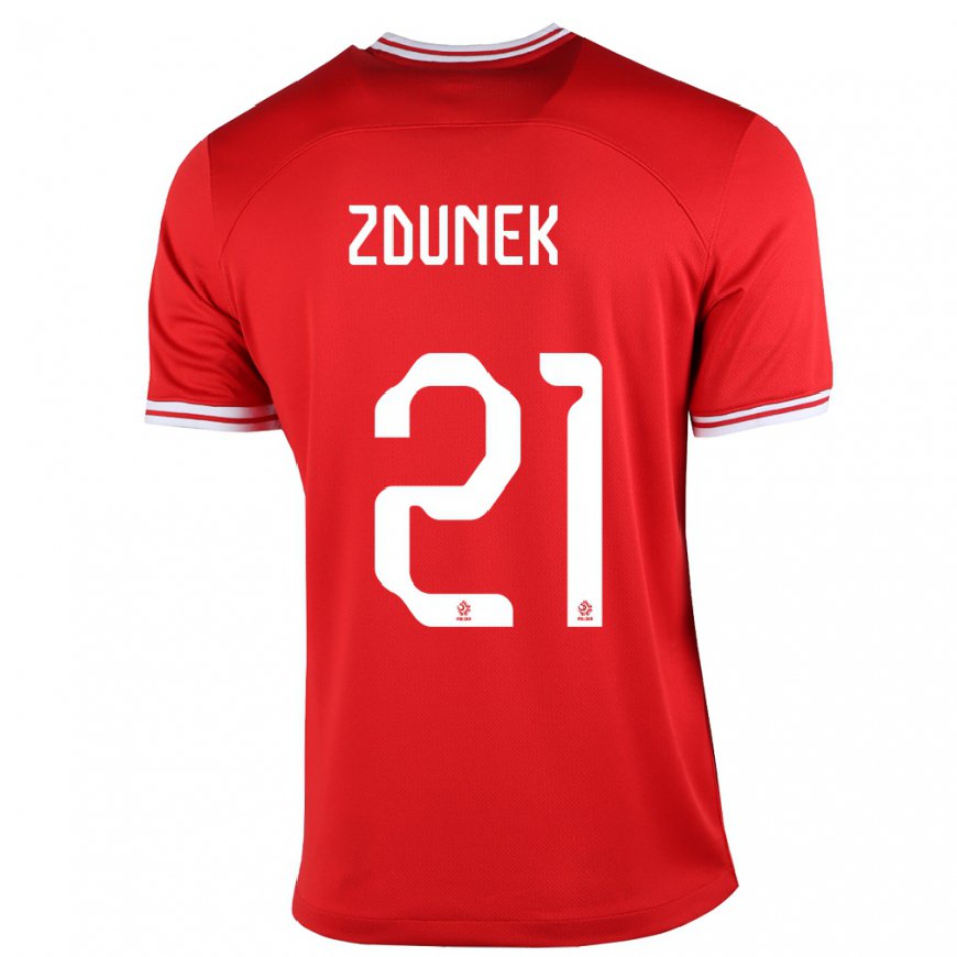 Kandiny Lapset Puolan Emilia Zdunek #21 Punainen Vieraspaita 22-24 Lyhythihainen Paita T-paita