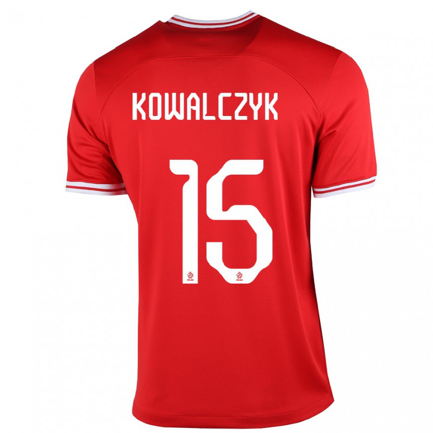 Kandiny Lapset Puolan Mateusz Kowalczyk #15 Punainen Vieraspaita 22-24 Lyhythihainen Paita T-paita