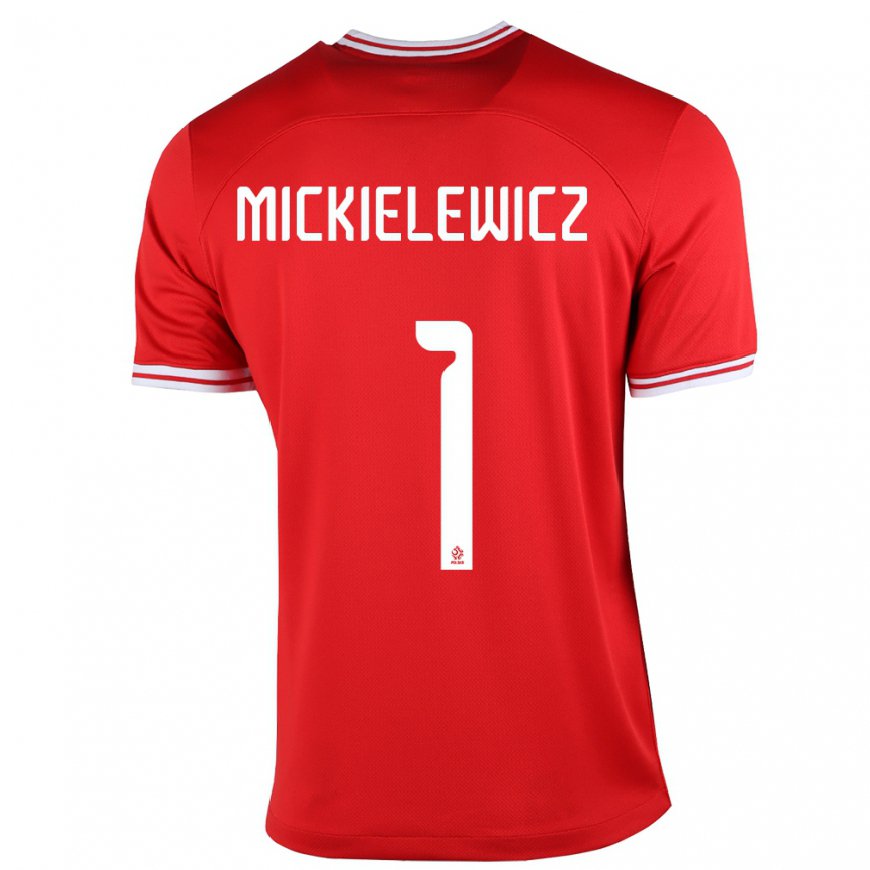 Kandiny Lapset Puolan Aleksander Mickielewicz #1 Punainen Vieraspaita 22-24 Lyhythihainen Paita T-paita