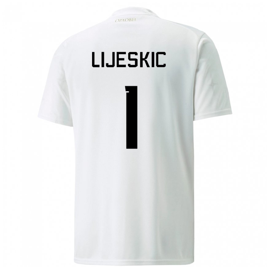Kandiny Lapset Serbian Luka Lijeskic #1 Valkoinen Vieraspaita 22-24 Lyhythihainen Paita T-paita