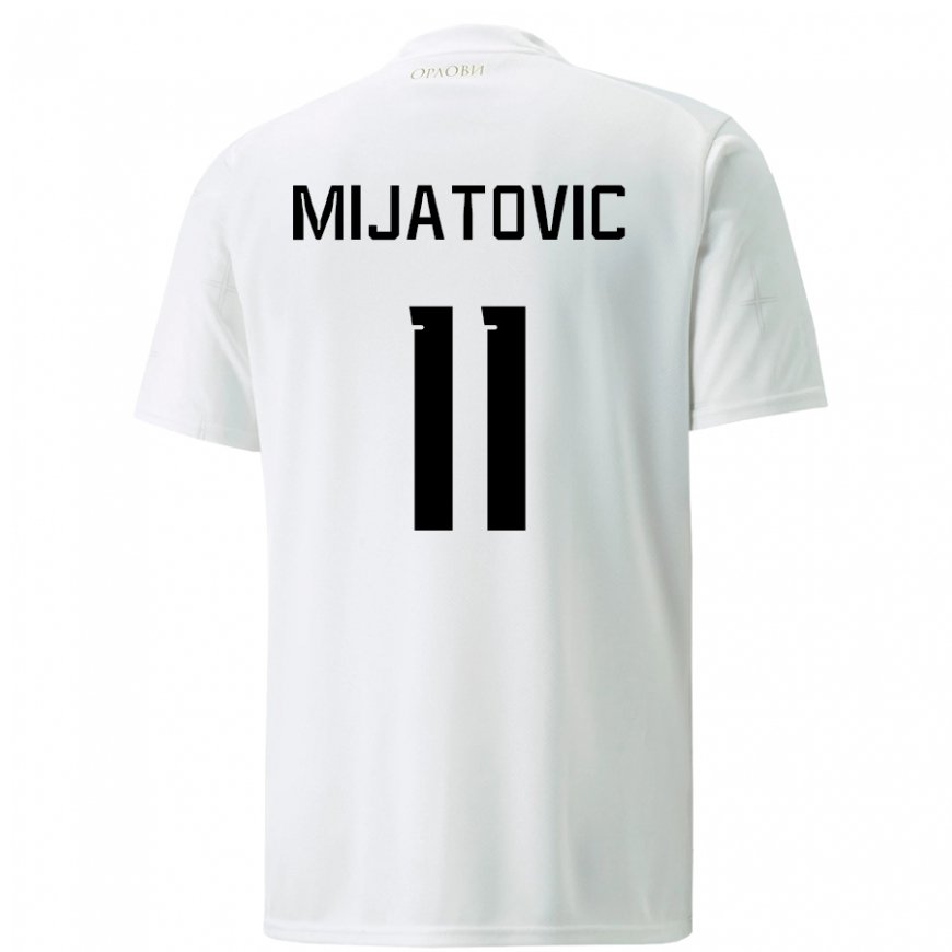 Kandiny Lapset Serbian Jovan Mijatovic #11 Valkoinen Vieraspaita 22-24 Lyhythihainen Paita T-paita