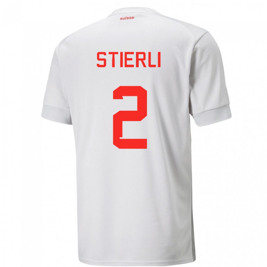Kandiny Lapset Sveitsin Julia Stierli #2 Valkoinen Vieraspaita 22-24 Lyhythihainen Paita T-paita