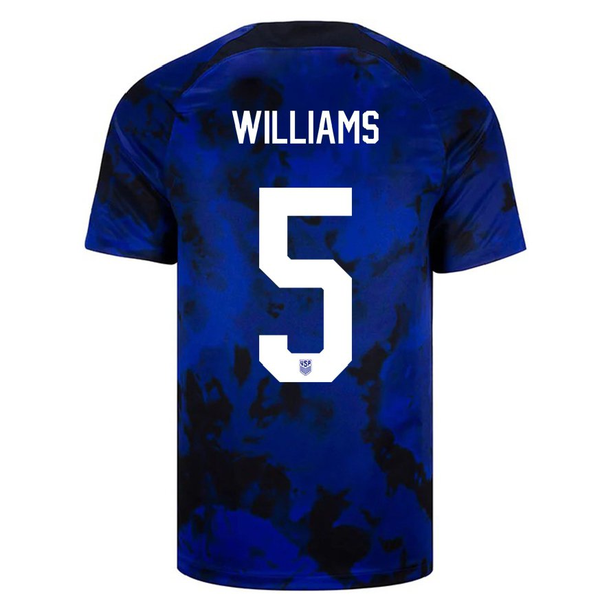 Kandiny Lapset Yhdysvaltain Thomas Williams #5 Kuninkaallisen Sininen Vieraspaita 22-24 Lyhythihainen Paita T-paita