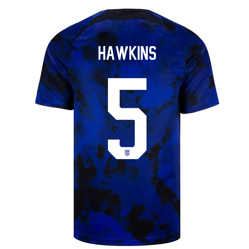 Kandiny Lapset Yhdysvaltain Stuart Hawkins #5 Kuninkaallisen Sininen Vieraspaita 22-24 Lyhythihainen Paita T-paita