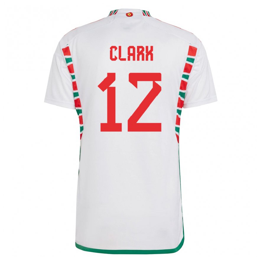 Kandiny Lapset Walesin Olivia Clark #12 Valkoinen Vieraspaita 22-24 Lyhythihainen Paita T-paita