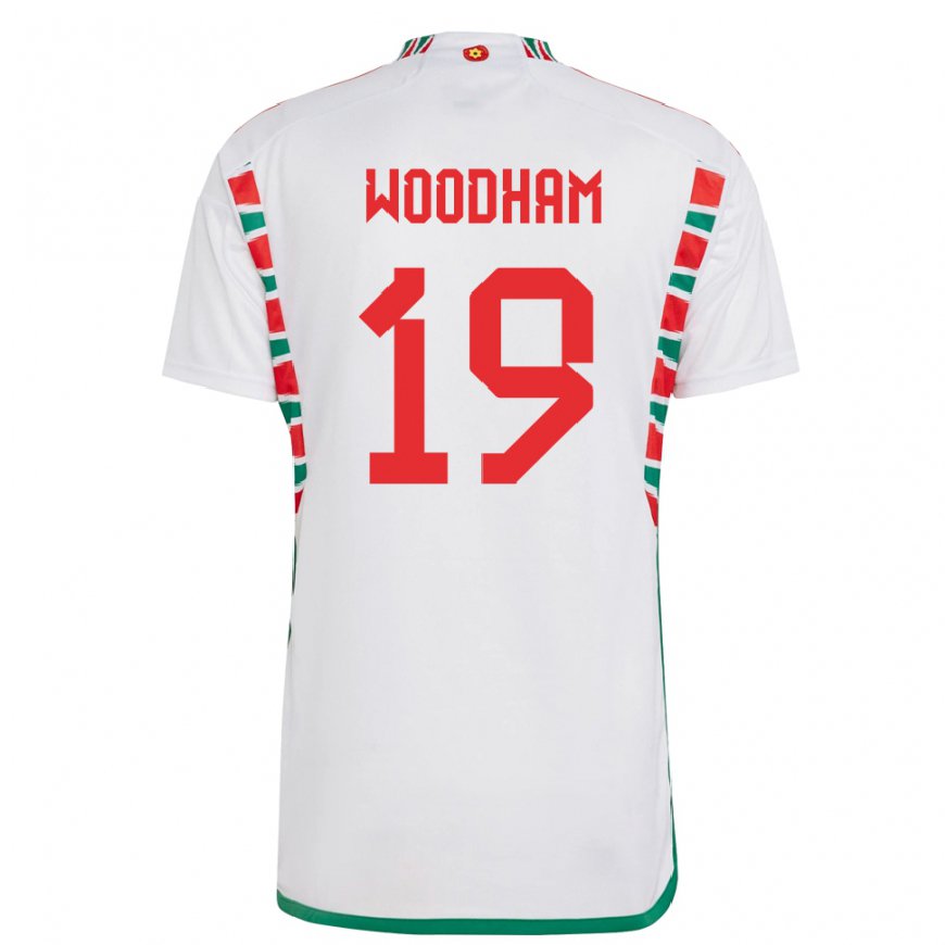 Kandiny Lapset Walesin Lily Woodham #19 Valkoinen Vieraspaita 22-24 Lyhythihainen Paita T-paita