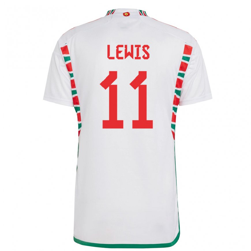 Kandiny Lapset Walesin Sonny Lewis #11 Valkoinen Vieraspaita 22-24 Lyhythihainen Paita T-paita