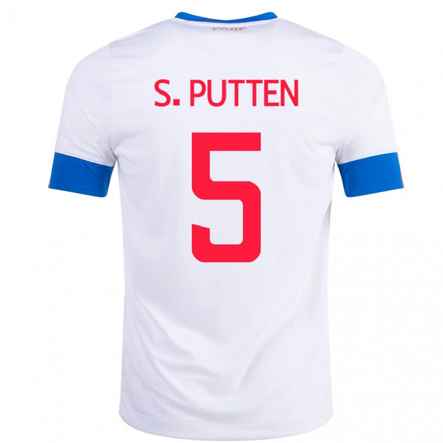 Kandiny Lapset Costa Rican Santiago Van Der Putten #5 Valkoinen Vieraspaita 22-24 Lyhythihainen Paita T-paita