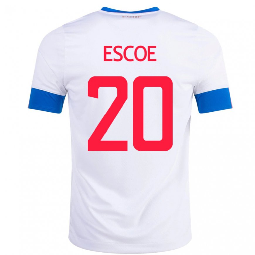 Kandiny Lapset Costa Rican Enyel Escoe #20 Valkoinen Vieraspaita 22-24 Lyhythihainen Paita T-paita