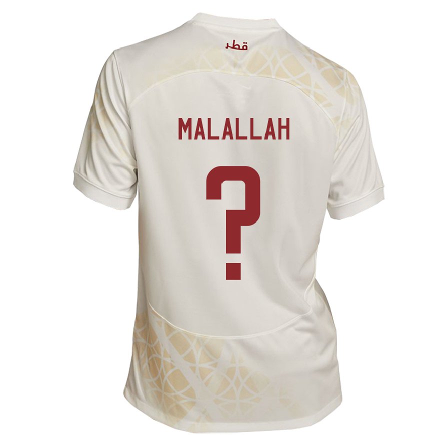 Kandiny Lapset Qatarin Ali Malallah #0 Kultainen Beige Vieraspaita 22-24 Lyhythihainen Paita T-paita