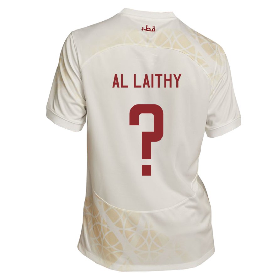 Kandiny Lapset Qatarin Bahaa Al Laithy #0 Kultainen Beige Vieraspaita 22-24 Lyhythihainen Paita T-paita