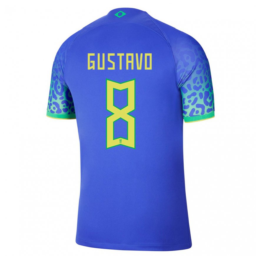 Kandiny Lapset Brasilian Luiz Gustavo #8 Sininen Vieraspaita 22-24 Lyhythihainen Paita T-paita