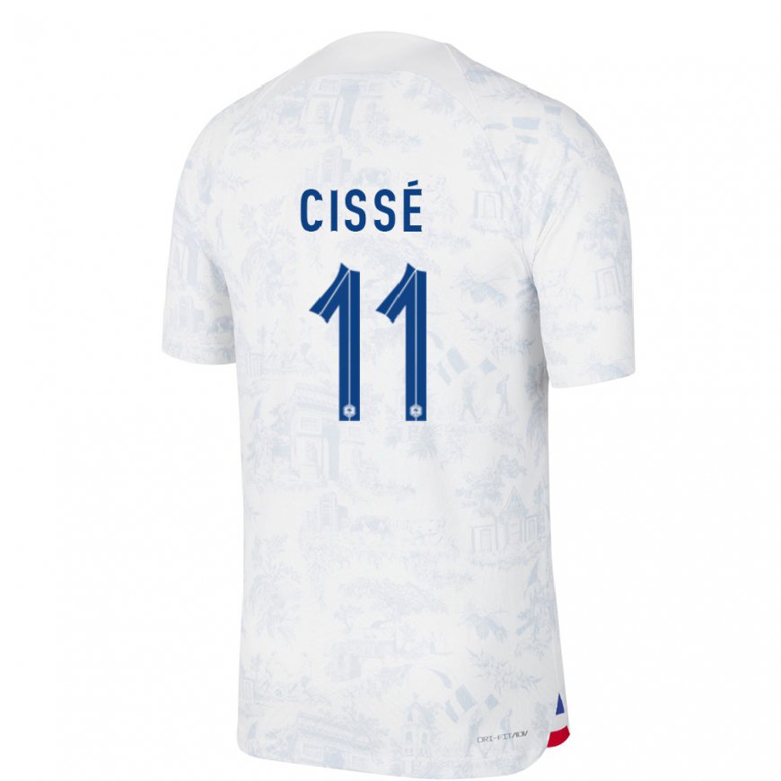 Kandiny Lapset Ranskan Lamine Cisse #11 Valkoinen Sininen Vieraspaita 22-24 Lyhythihainen Paita T-paita