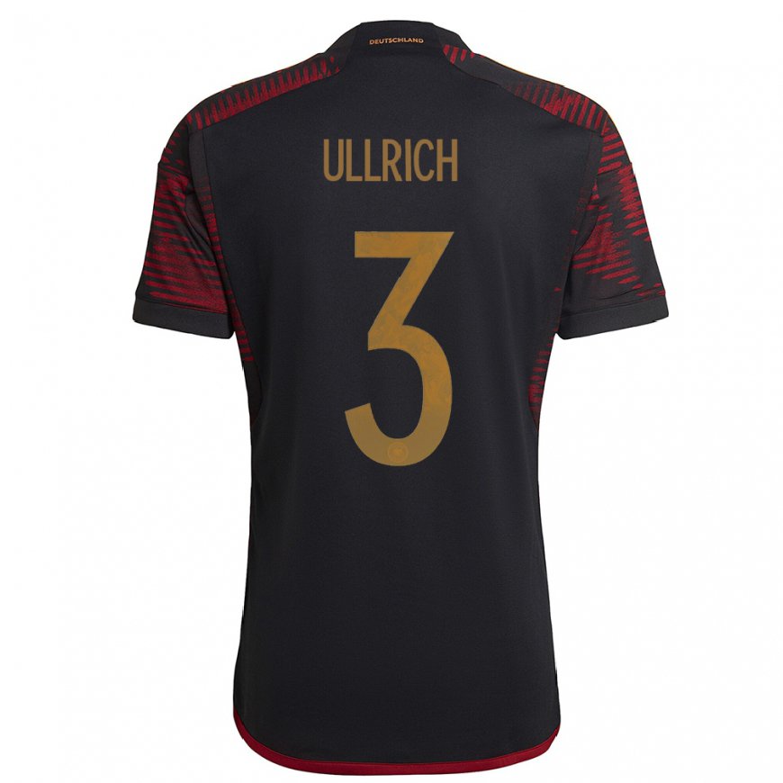 Kandiny Lapset Saksan Lukas Ullrich #3 Musta Kastanjanruskea Vieraspaita 22-24 Lyhythihainen Paita T-paita