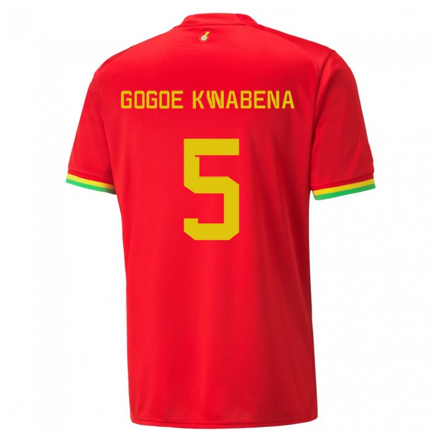 Kandiny Lapset Ghanan Boahen Gogoe Kwabena #5 Punainen Vieraspaita 22-24 Lyhythihainen Paita T-paita