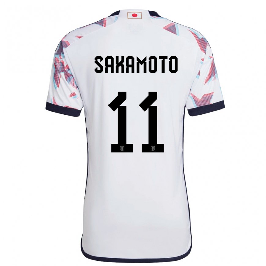 Kandiny Lapset Japanin Isa Sakamoto #11 Valkoinen Vieraspaita 22-24 Lyhythihainen Paita T-paita