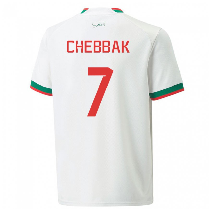 Kandiny Lapset Marokon Ghizlane Chebbak #7 Valkoinen Vieraspaita 22-24 Lyhythihainen Paita T-paita