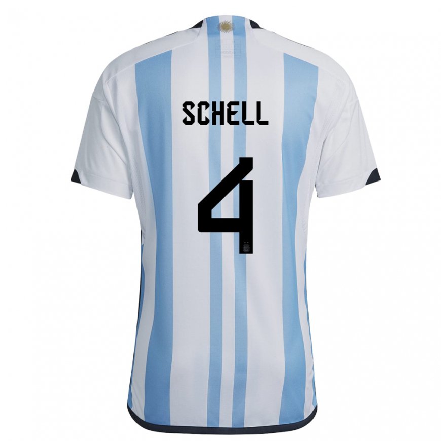 Kandiny Miesten Argentiinan Sofia Schell #4 Valkoinen Taivas Sininen Kotipaita 22-24 Lyhythihainen Paita T-paita