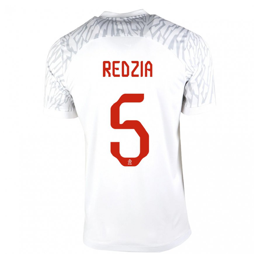 Kandiny Miesten Puolan Anna Redzia #5 Valkoinen Kotipaita 22-24 Lyhythihainen Paita T-paita