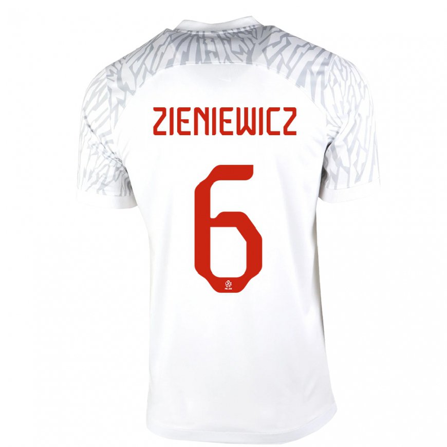 Kandiny Miesten Puolan Wiktoria Zieniewicz #6 Valkoinen Kotipaita 22-24 Lyhythihainen Paita T-paita