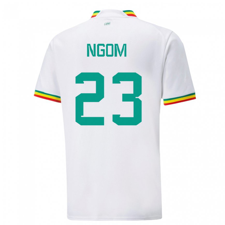 Kandiny Miesten Senegalin Astou Ngom #23 Valkoinen Kotipaita 22-24 Lyhythihainen Paita T-paita