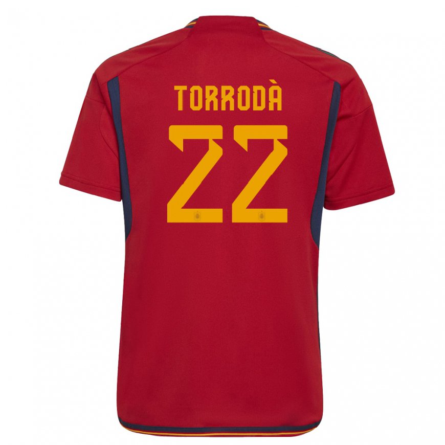 Kandiny Miesten Espanjan Anna Torroda #22 Punainen Kotipaita 22-24 Lyhythihainen Paita T-paita