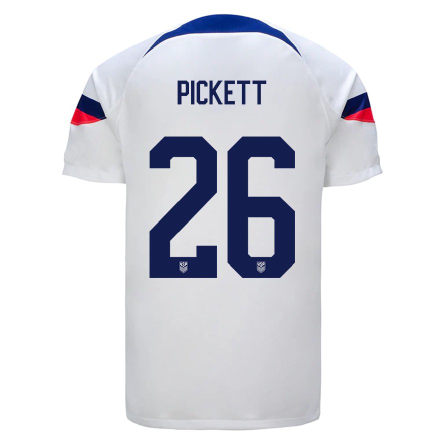 Kandiny Miesten Yhdysvaltain Carson Pickett #26 Valkoinen Kotipaita 22-24 Lyhythihainen Paita T-paita