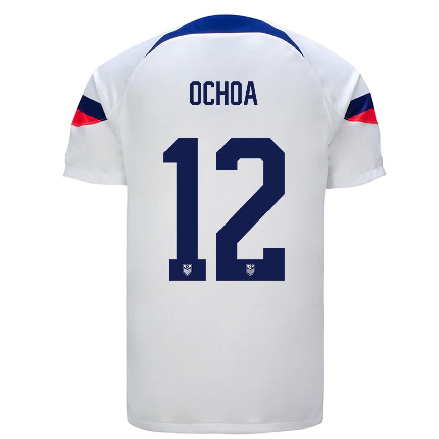 Kandiny Miesten Yhdysvaltain Emmanuel Ochoa #12 Valkoinen Kotipaita 22-24 Lyhythihainen Paita T-paita