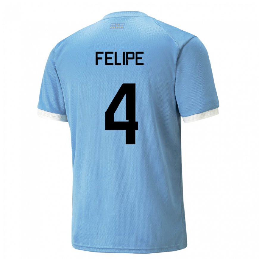 Kandiny Miesten Uruguayn Laura Felipe #4 Sininen Kotipaita 22-24 Lyhythihainen Paita T-paita