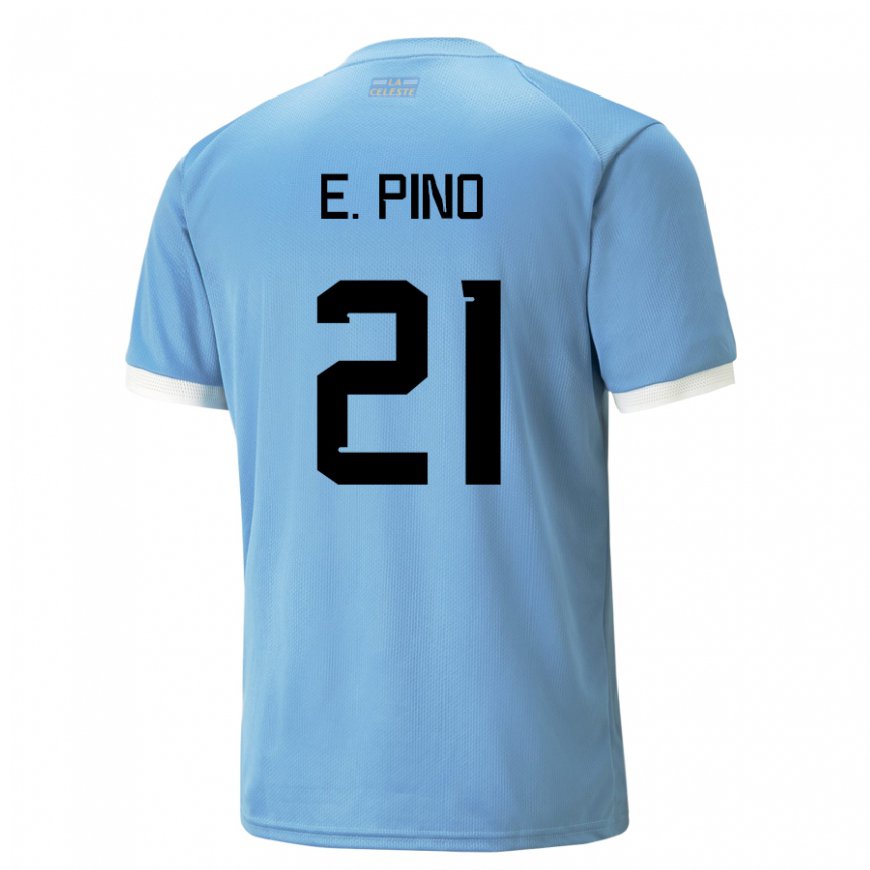 Kandiny Miesten Uruguayn Emiliano Del Pino #21 Sininen Kotipaita 22-24 Lyhythihainen Paita T-paita