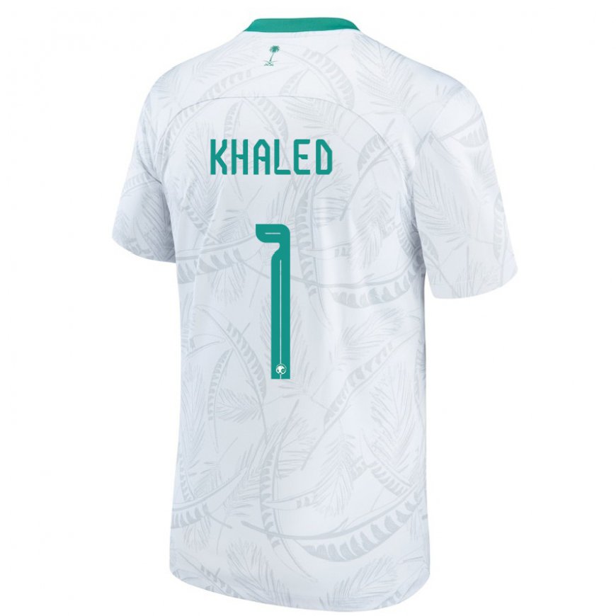 Kandiny Miesten Saudi-arabian Sarah Khaled #1 Valkoinen Kotipaita 22-24 Lyhythihainen Paita T-paita