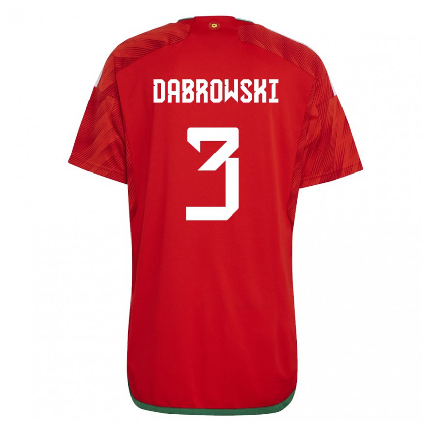 Kandiny Miesten Walesin Sebastian Dabrowski #3 Punainen Kotipaita 22-24 Lyhythihainen Paita T-paita