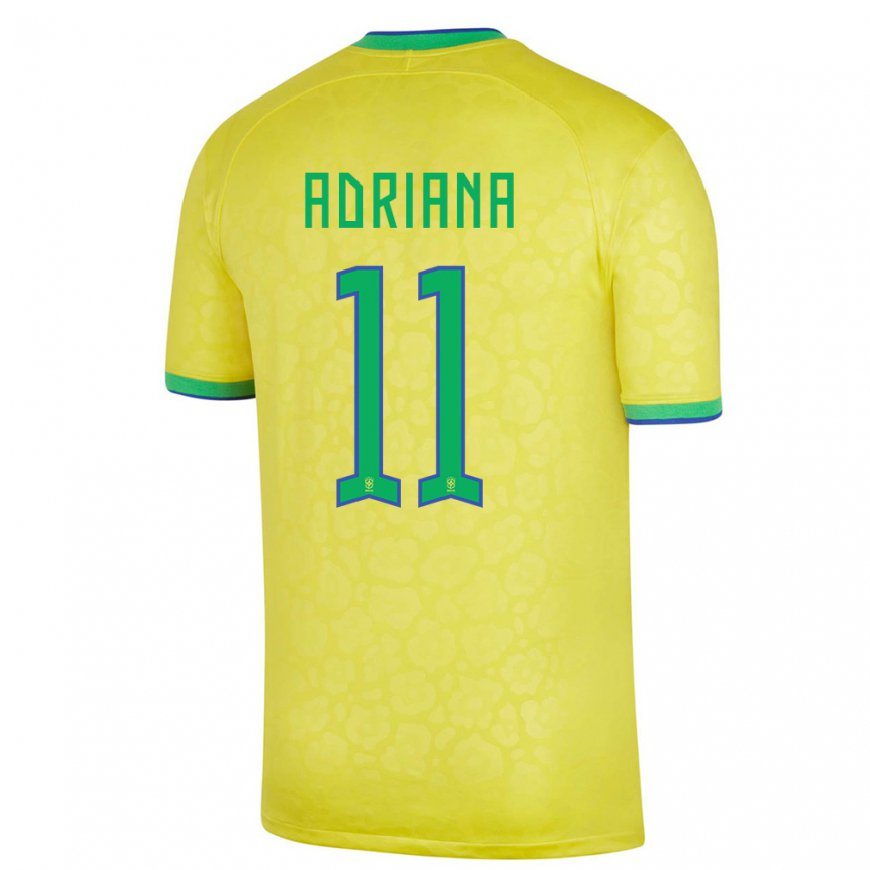 Kandiny Miesten Brasilian Adriana #11 Keltainen Kotipaita 22-24 Lyhythihainen Paita T-paita