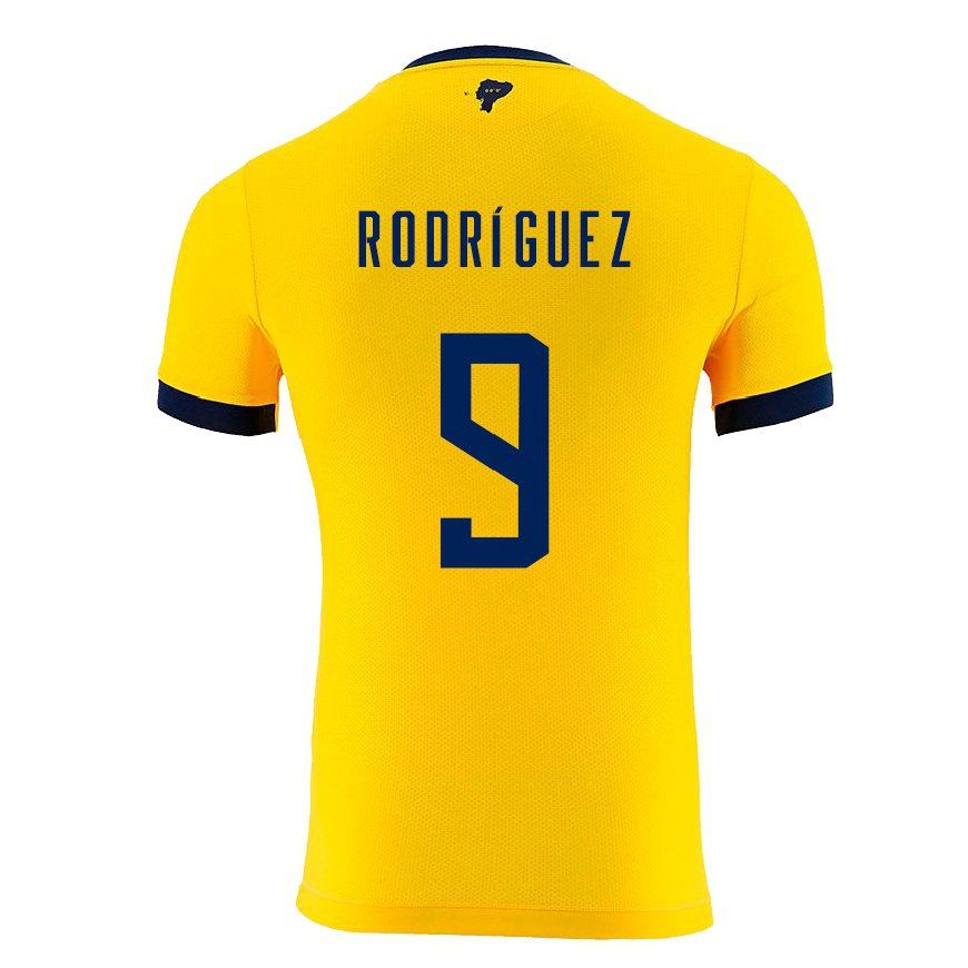Kandiny Miesten Ecuadorin Ingrid Rodriguez #9 Keltainen Kotipaita 22-24 Lyhythihainen Paita T-paita