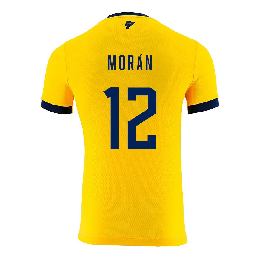 Kandiny Miesten Ecuadorin Andrea Moran #12 Keltainen Kotipaita 22-24 Lyhythihainen Paita T-paita